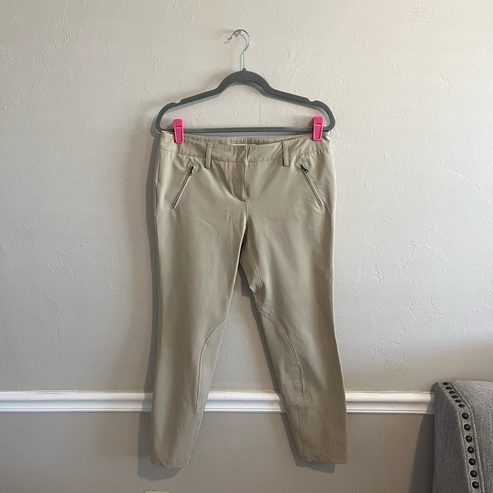 Prada Tan Cropped Zip Leg Pant Size 44